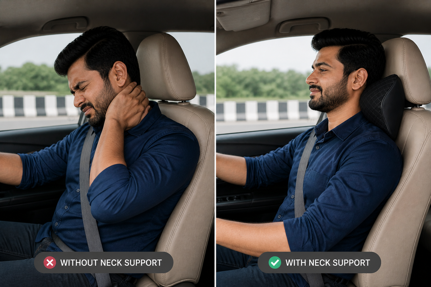 ErgoComfort™ Car Neck Support Pillow – Pain-Free Driving in Minutes