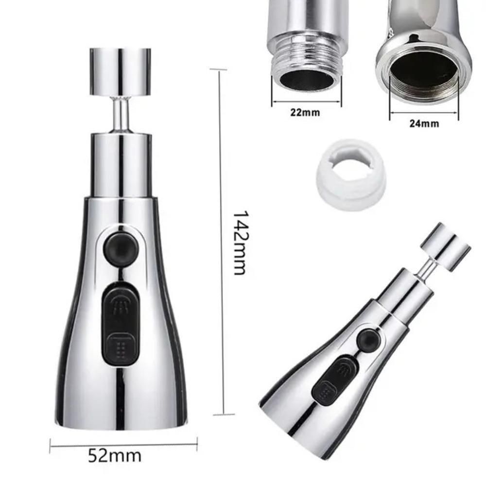 3 Modes Kitchen Sink Faucet Sprayer | 360° Rotating Tap Head | Splash-Proof Water Saving Nozzle