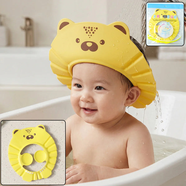 Baby Bath Shower Cap – Adjustable Silicone Shampoo Visor for Kids | Waterproof Eye & Ear Protection Bath Hat for Toddlers & Children (Multi Colour)