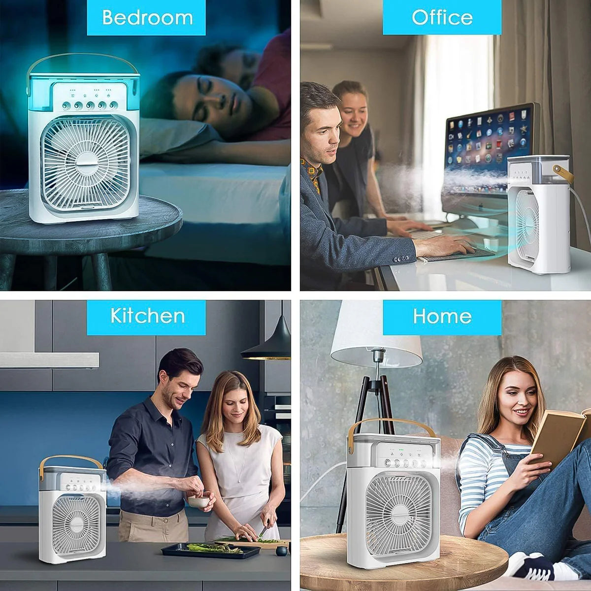 Portable Air Cooler Fan with 7 Color LED Light – Instant Personal Cooling Anywhere