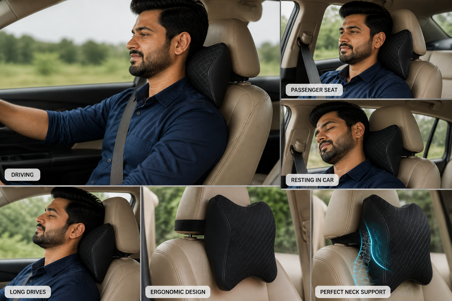 ErgoComfort™ Car Neck Support Pillow – Pain-Free Driving in Minutes