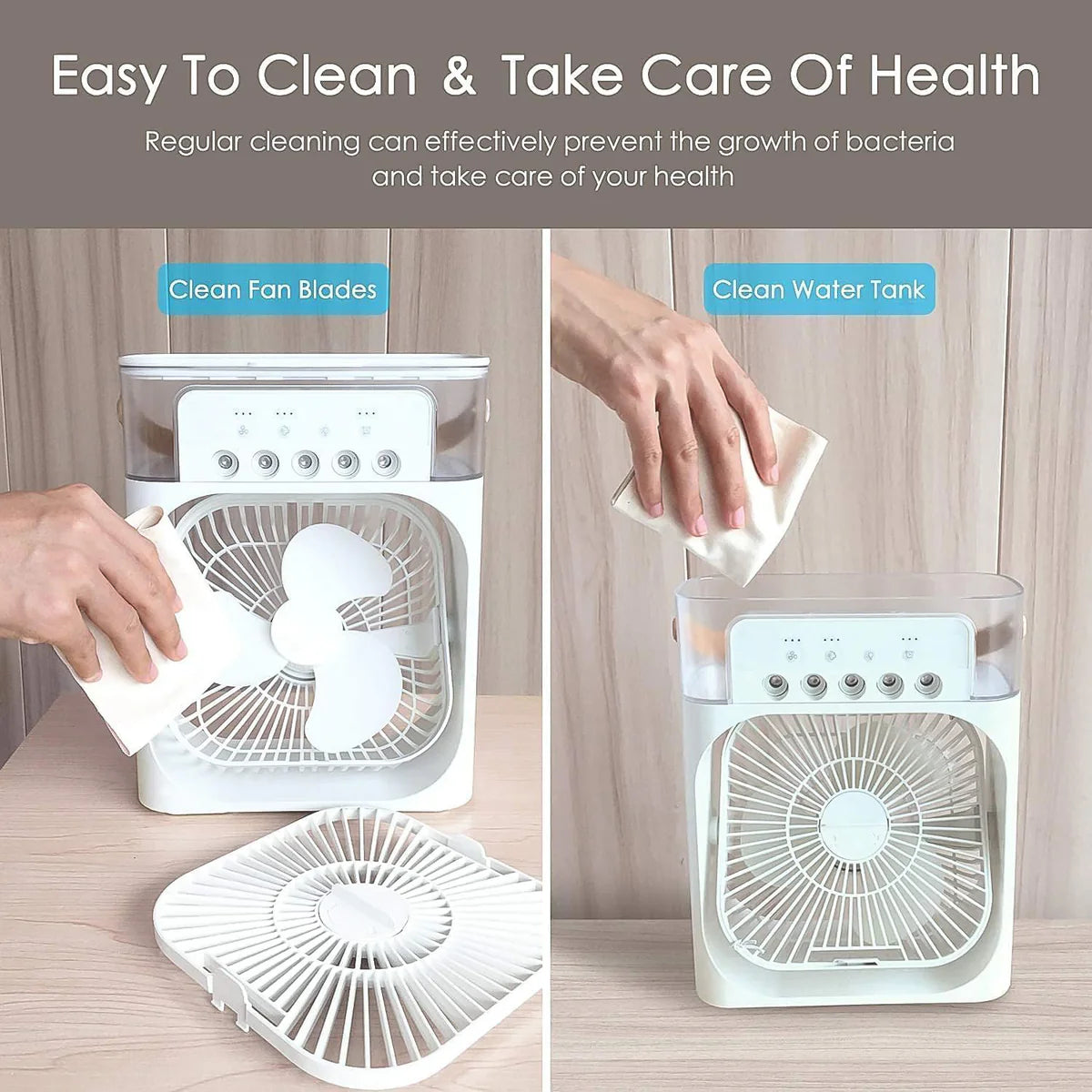 Portable Air Cooler Fan with 7 Color LED Light – Instant Personal Cooling Anywhere