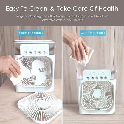 Portable Air Cooler Fan with 7 Color LED Light – Instant Personal Cooling Anywhere