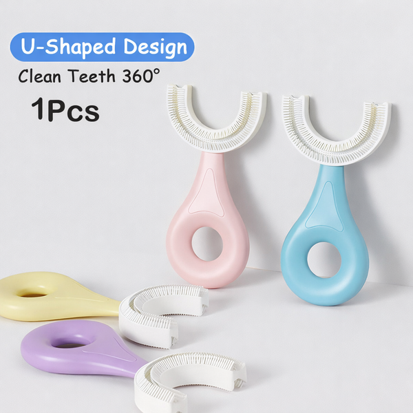 Brush- U Shaped Toothbrush for Silicone Infant Toothbrush For Mouth-Cleaning ( Pack of 1 )