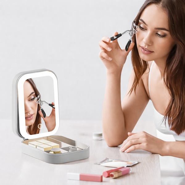 White Jewelry Box with LED Mirror