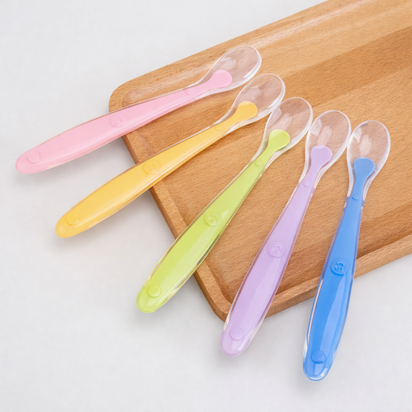 BPA-Free Baby Silicon Spoon (Set of 5) Assorted  Color